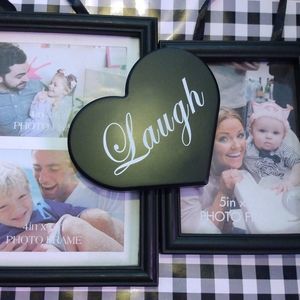 2 Picture Frames And "Laugh" Home Decor Wall Hanging Home Room Accents